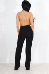 Rommie Black Halter Neck Jumpsuit-Jumpsuits