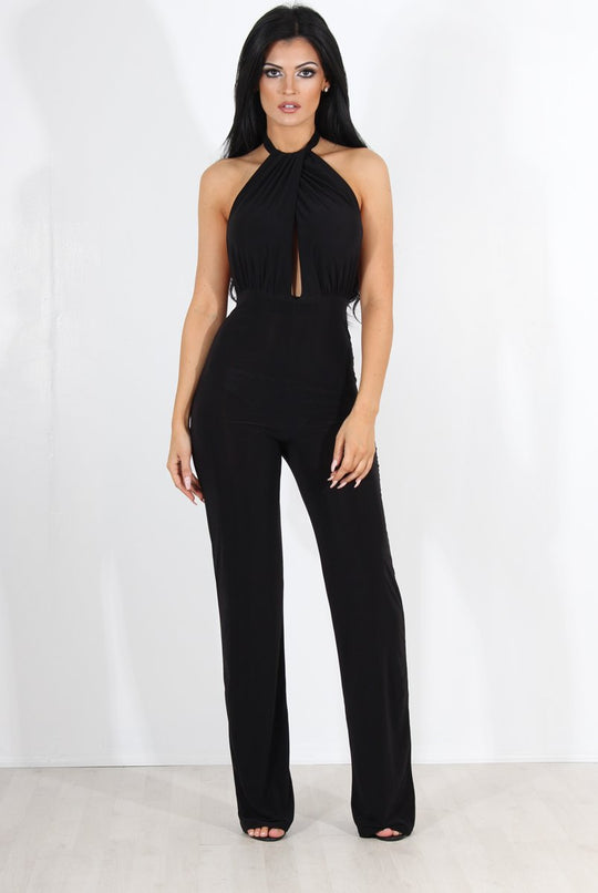 Rommie Black Halter Neck Jumpsuit