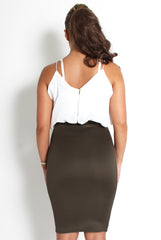 Rosa Khaki Midi Dress-Dresses