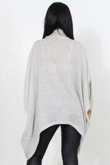 Rosane Grey Cowl Neck Jumper-Knitwear