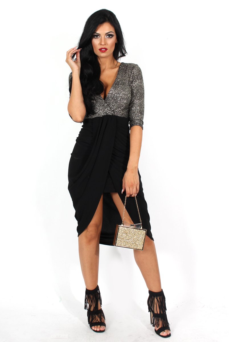 Rosanna Black Cross Front Dress-Dresses