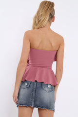 Rose Bandeau Frill Top - Priah-Tops