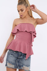Rose Bandeau Frill Top - Priah-Tops