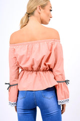 Rose Bardot Bell Sleeve Top - Kenzie-Tops