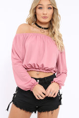 Rose Bardot Crop Top - Brooke-Crop Tops