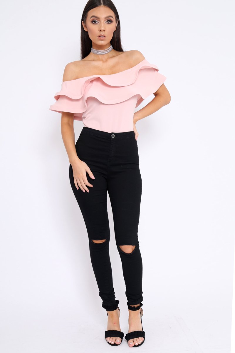 Rose Bardot Extreme Frill Bodysuit - Diandra-Bodysuits