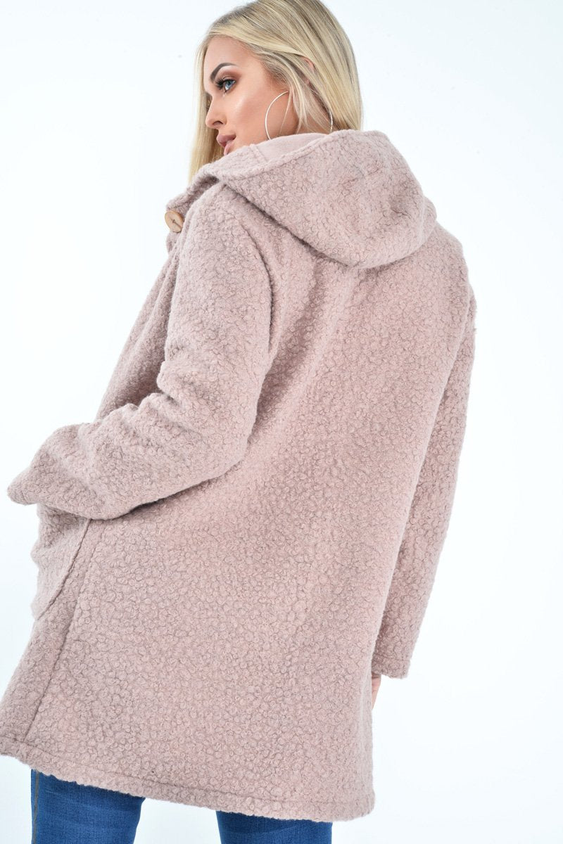 Rose Borg Button Front Hooded Coat - Idaliz-Coats