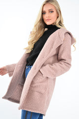Rose Borg Button Front Hooded Coat - Idaliz-Coats