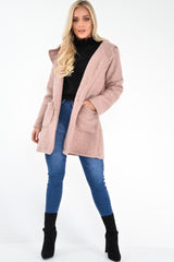 Rose Borg Button Front Hooded Coat - Idaliz-Coats