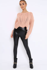 Rose Cable Knit Scalloped Hem Jumper - Lilliana-Jumper