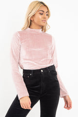 Rose Chenille High Neck Zip Back Jumper - Ivania-Jumper