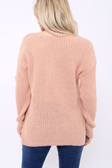 Rose Chunky Knit Pearl Jumper - Terri-Knitwear