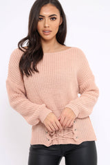 Rose Corset Waist Knitted Jumper - Elizabeth-Jumper