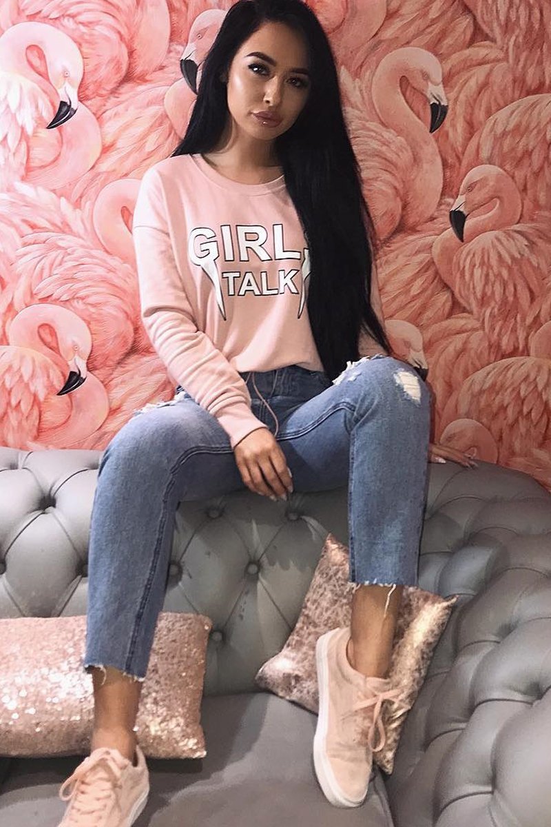 Rose Crew Neck Girls Talk Jumper - Yasna-Jumper