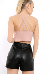 Rose Cross Over Crop Top - Kennie-Crop Tops
