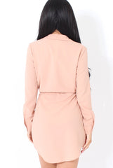 Rose Curved Hem Elasticated Waist Wrap Dress- Cadie-Dresses