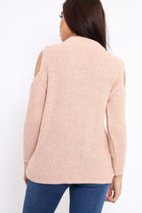 Rose Distressed Pearl Chunky Knit Jumper - Narla-Jumper