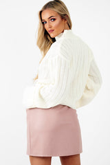 Rose Faux Leather Tie Waist Mini Skirt - Eliyanna-Skirts