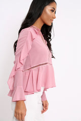 Rose Frill Blouse - Anjelica-Tops