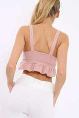 Rose Frill Hem Crop Top - Keya-Crop Tops