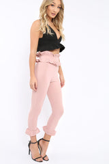 Rose Frill Hem Trousers - Paisley-Trousers
