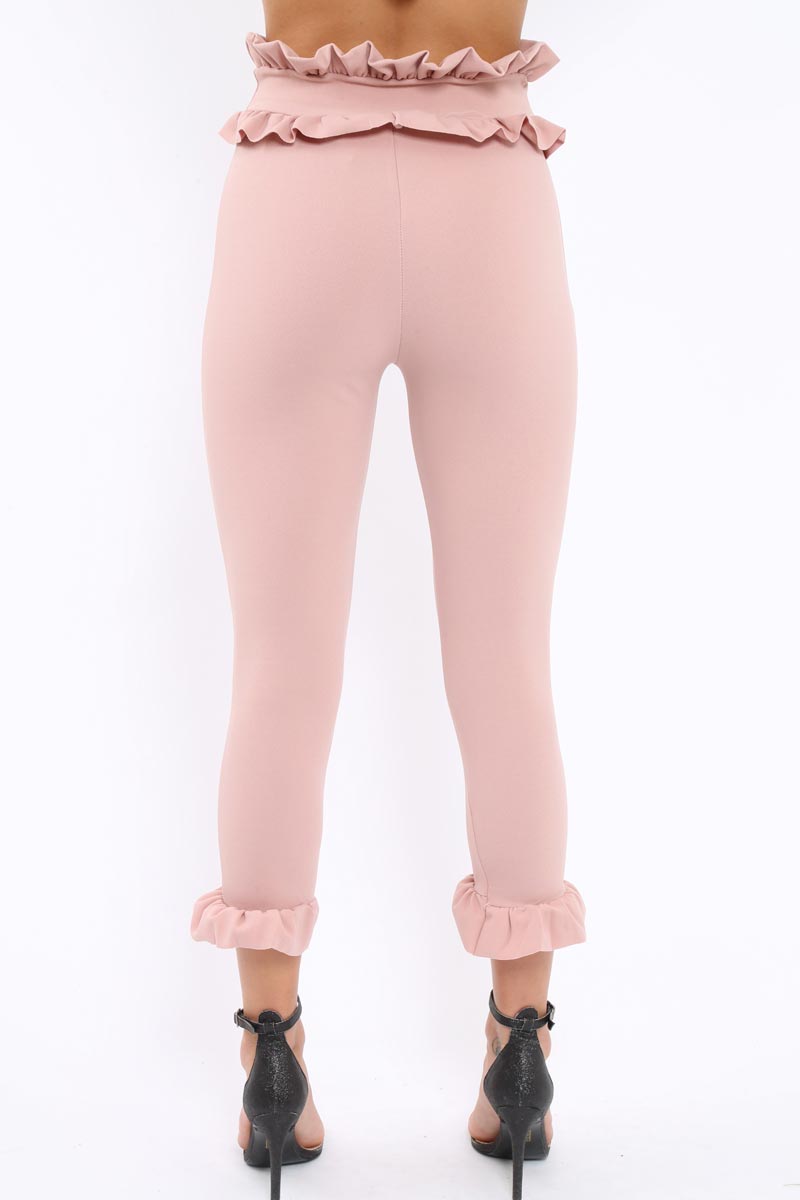 Rose Frill Hem Trousers - Paisley-Trousers