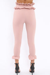 Rose Frill Hem Trousers - Paisley-Trousers