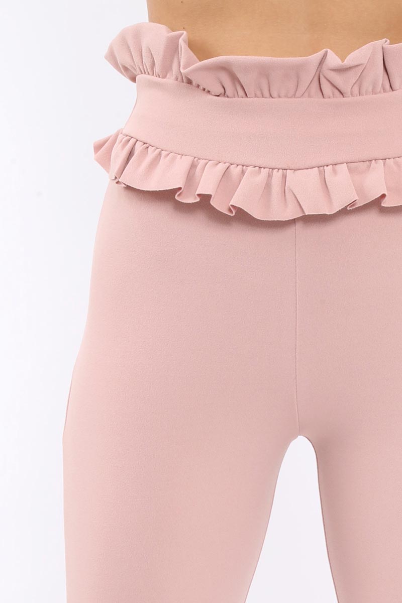 Rose Frill Hem Trousers - Paisley-Trousers