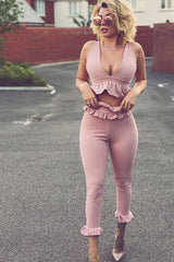 Rose Frill Hem Trousers - Paisley-Trousers