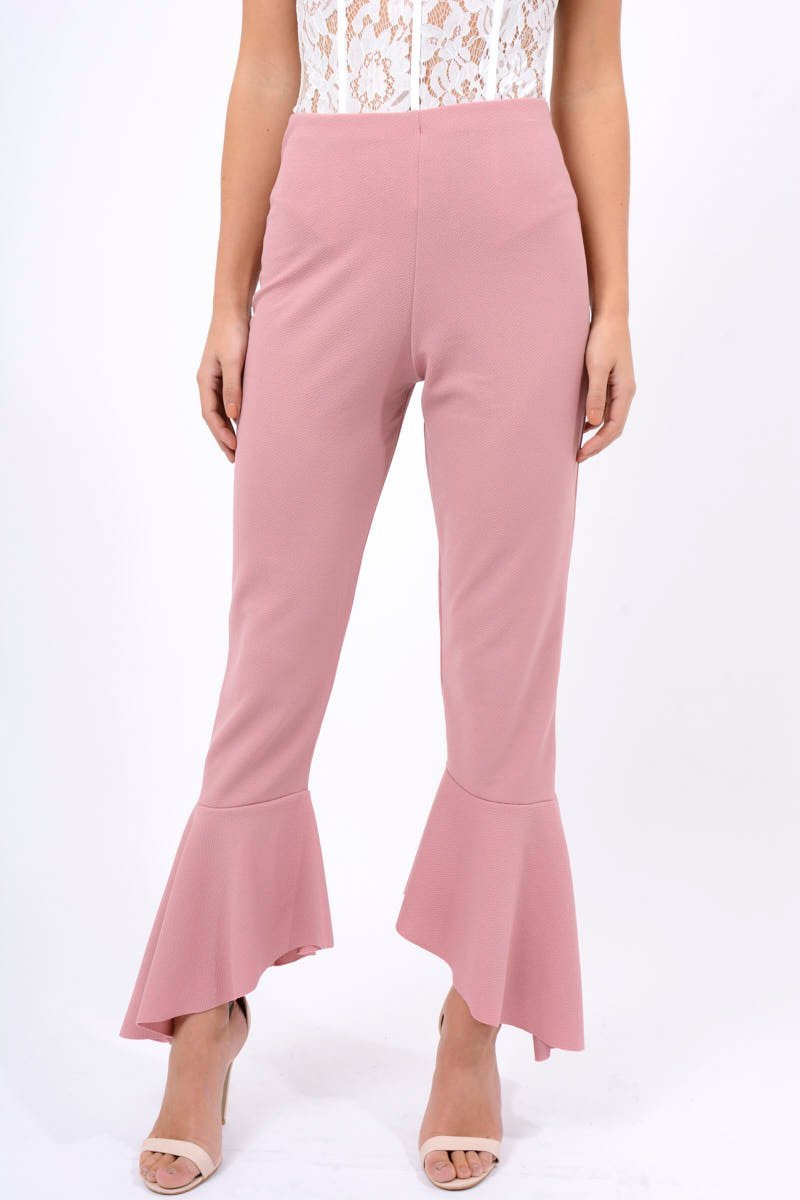 Rose Frill Hem Trousers - Payton-Trousers