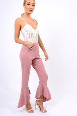 Rose Frill Hem Trousers - Payton-Trousers