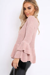 Rose Frill Hem and Sleeve Jumper - Imogen-Jumper