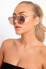 Rose Gold Bar Detail Sunglasses - Aksa-Sunglasses