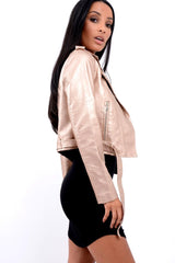 Rose Gold Biker Jacket - Hanna-Jackets