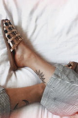 Rose Gold Caged Studded Backless Sandal - Bryla-Shoes