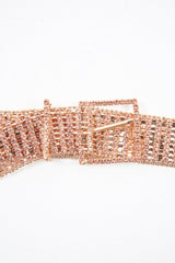 Rose Gold Diamante Square Buckle Belt - Paris-Belts