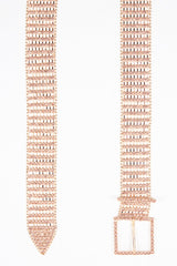 Rose Gold Diamante Square Buckle Belt - Paris-Belts