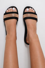 Rose Gold Diamante Strap Sliders - Kadyn-Sliders