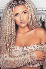 Rose Gold Metallic Bardot Frill Crop Top - Bindi-Crop Tops