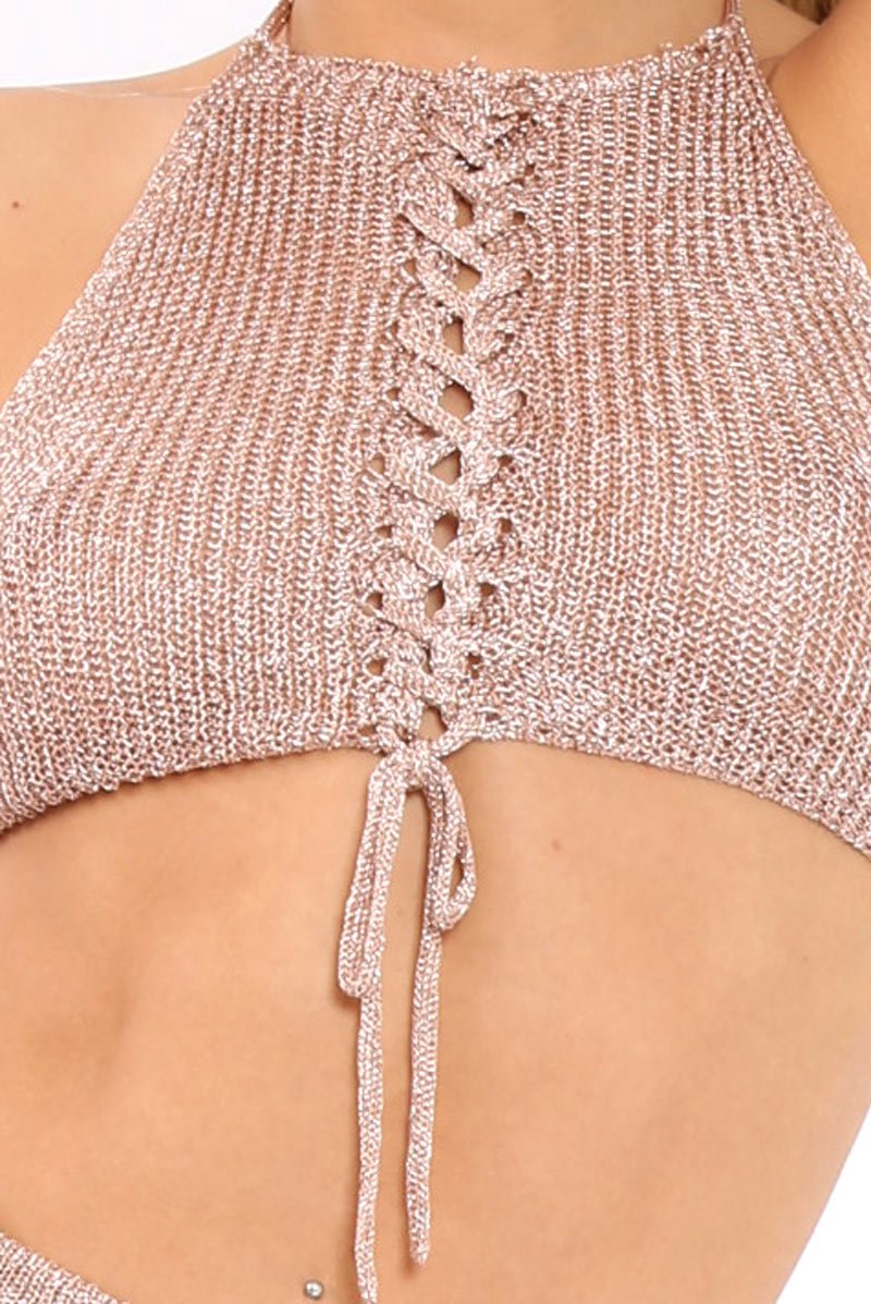 Rose Gold Metallic Co-ord Set - Klaire-Co-ords