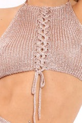 Rose Gold Metallic Co-ord Set - Klaire-Co-ords