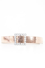 Rose Gold Metallic Embellished Buckle Belt - Oneita-Belts