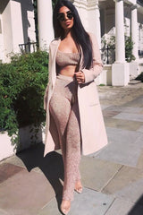 Rose Gold Metallic Knit Bralet - Nidia-Tops