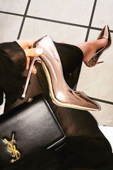 Rose Gold Metallic Pointed Court Heels - Kimora-Heels