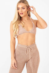 Rose Gold Metallic Triangle Bralet - Elsy-Bralets