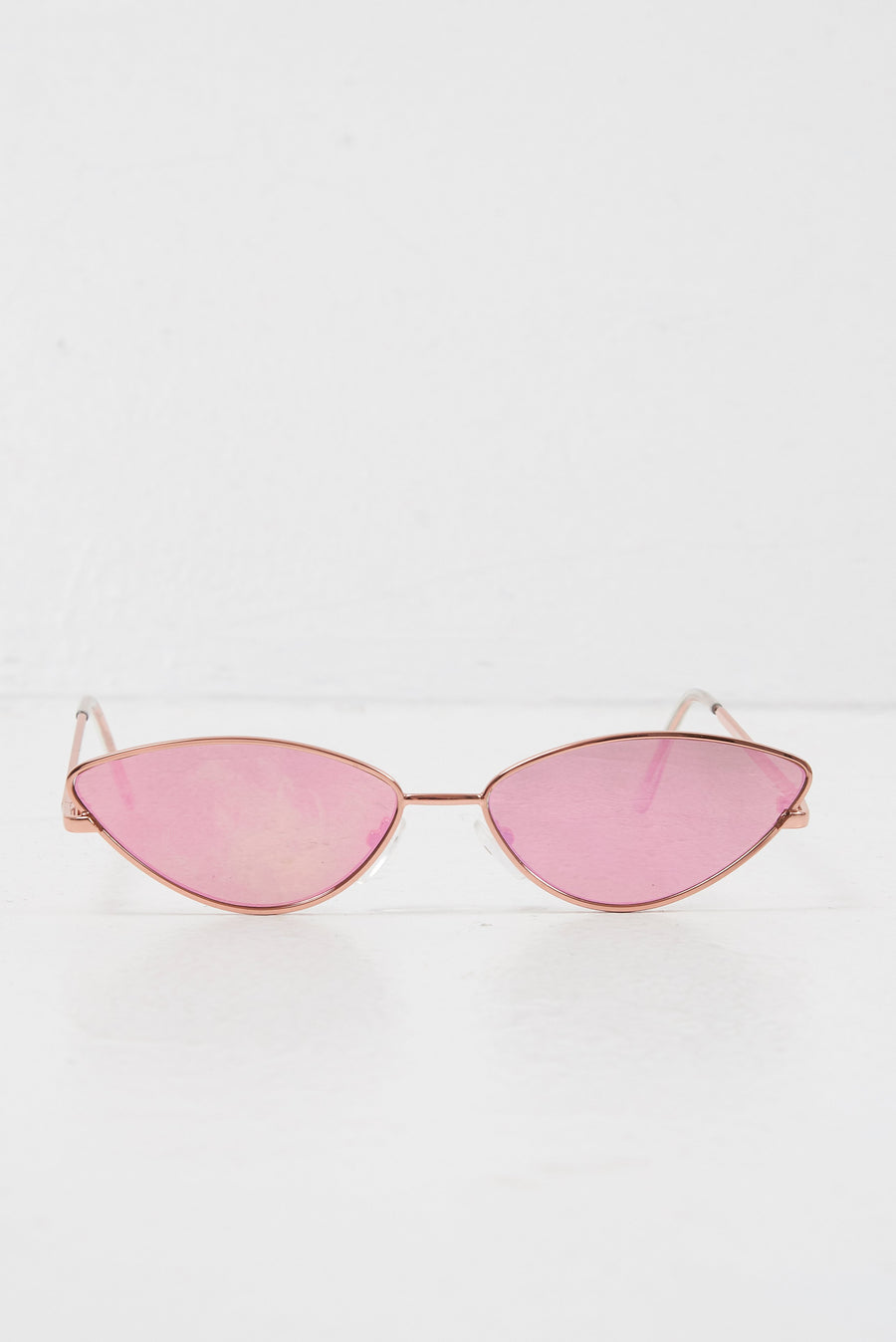 Rose Gold Small Cat Eye Metal Frame Sunglasses - Stefani-Sunglasses