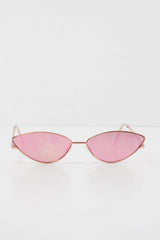 Rose Gold Small Cat Eye Metal Frame Sunglasses - Stefani-Sunglasses
