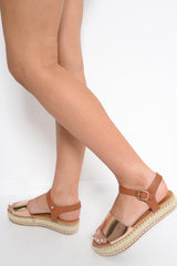 Rose Gold Studded Sole Platform Sandals - Yuli-Sandals