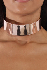 Rose Gold Wide Metal Choker - Ceres-Dresses