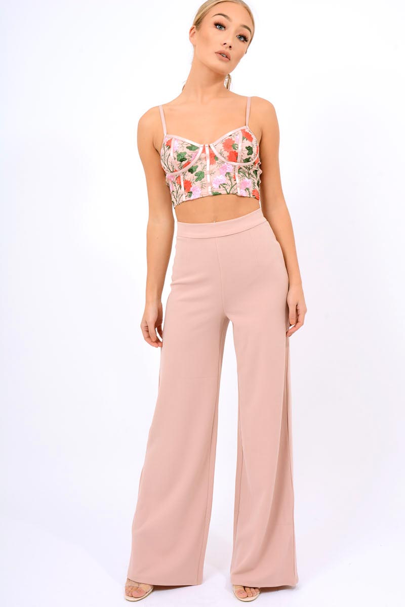 Rose High Waist Flare Trousers -Tisha-Trousers